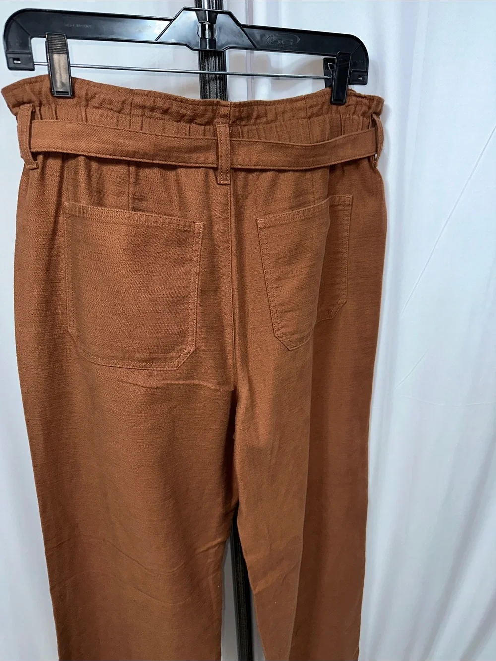 J. Crew Rust Brown Paperbag-Waist Wide Leg Pants
